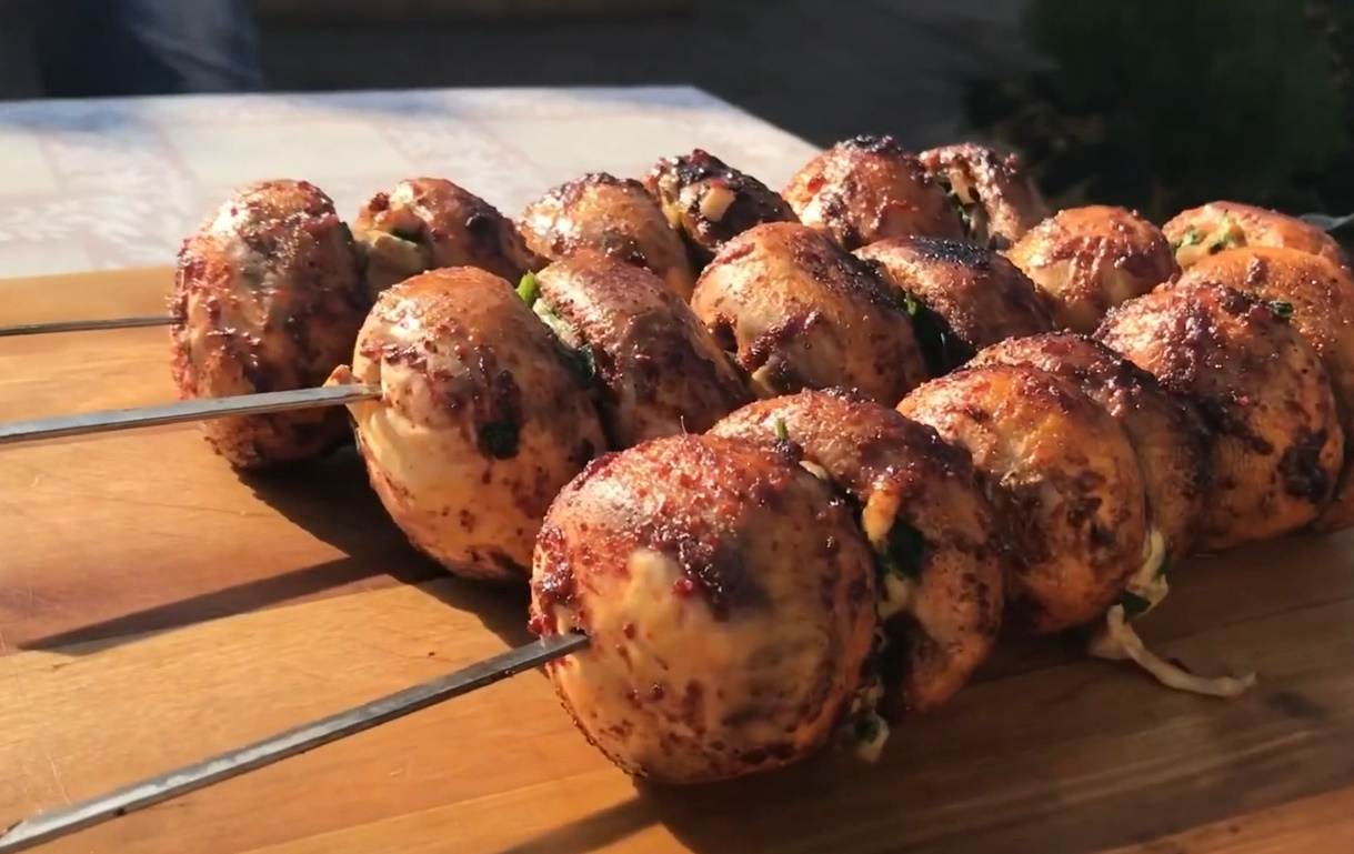 Шашлык из шампиньонов